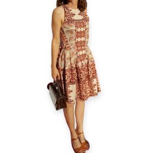 MOSSIMO CREAM BURGUNDY DRESS SZ.M EUC.  GORGEOUS DRESS IN EXCELLENT USED CONDITI
